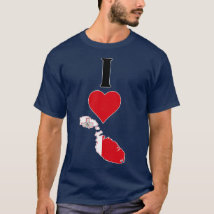 Camiseta I Heart Malta Vertical I Love Malteses National Fl