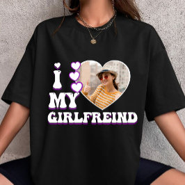 Camiseta i heart my girlfreind custom your own photo love
