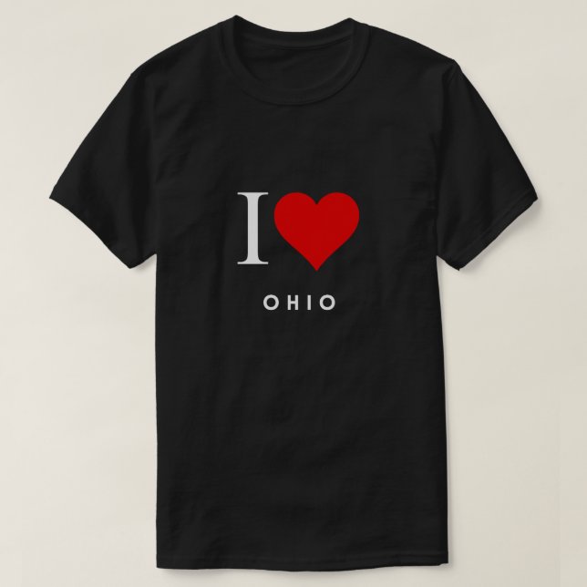 Camiseta I Heart Ohio Blk Mens (Frente do Design)