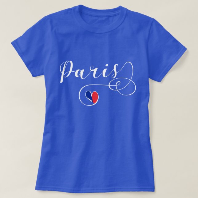Camiseta I Heart Paris, França (Frente do Design)