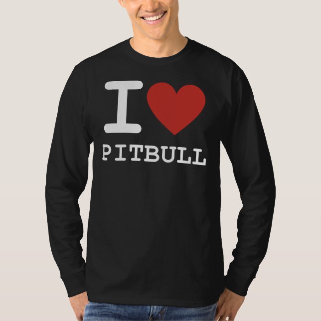Camiseta I Heart Pitbull I Love Pitbull (Frente)