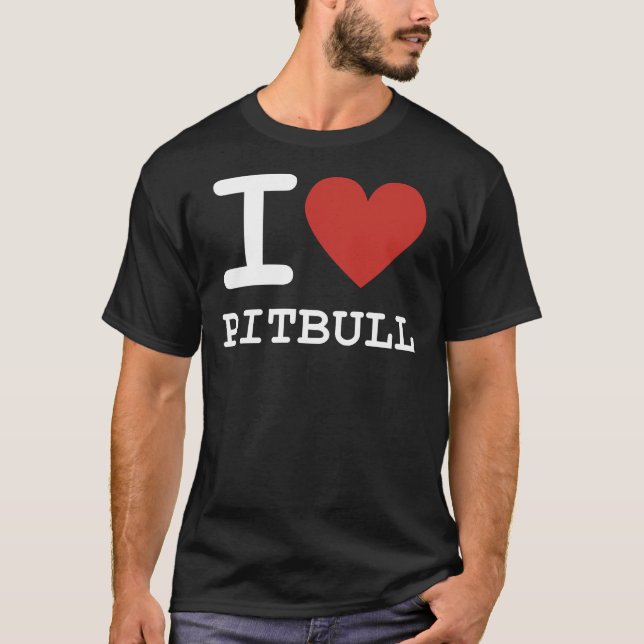 Camiseta I Heart Pitbull I Love Pitbull (Frente)