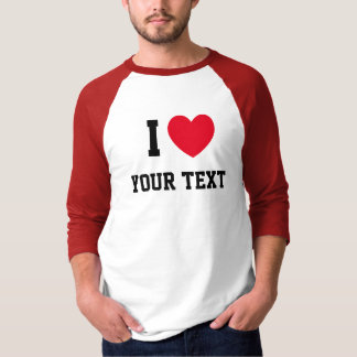 Camiseta I Heart Red Love Custom Text
