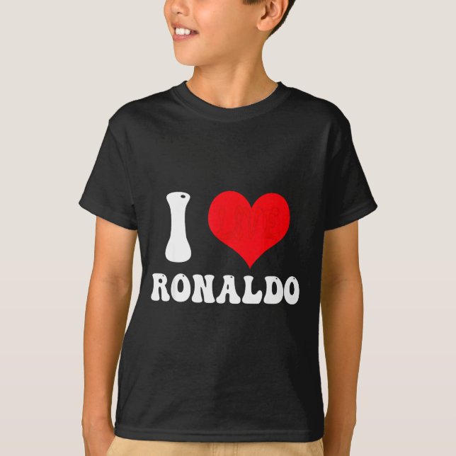 Camiseta I Heart Ronaldos First Name Groovy D Valentines  (Frente)