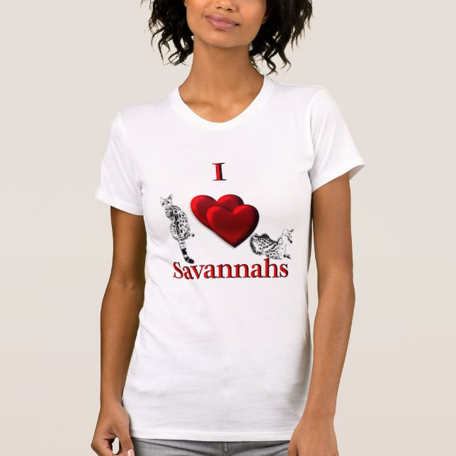 Camiseta I Heart Savannah Cat (Frente)