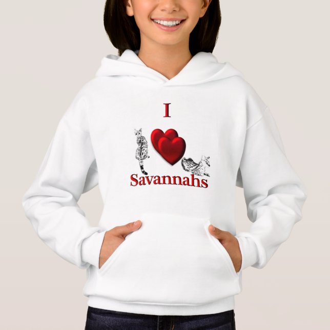 Camiseta I Heart Savannah Cat (Frente)