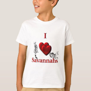Camiseta I Heart Savannah Cat
