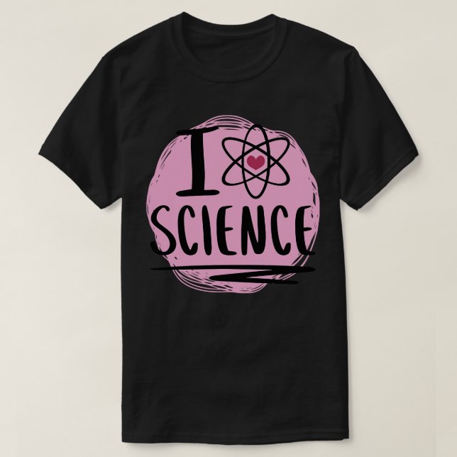 Camiseta I Heart Science Cute Atom Heart (Frente do Design)