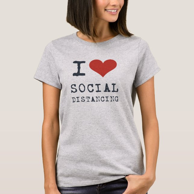 Camiseta I Heart Social Distancing Introduvert (Frente)