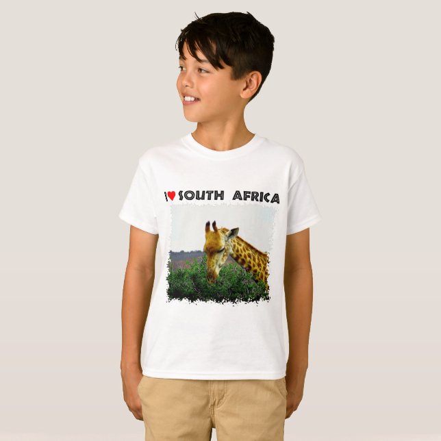 Camiseta I Heart South Africa Giraffe Thorn tree (Frente Completa)