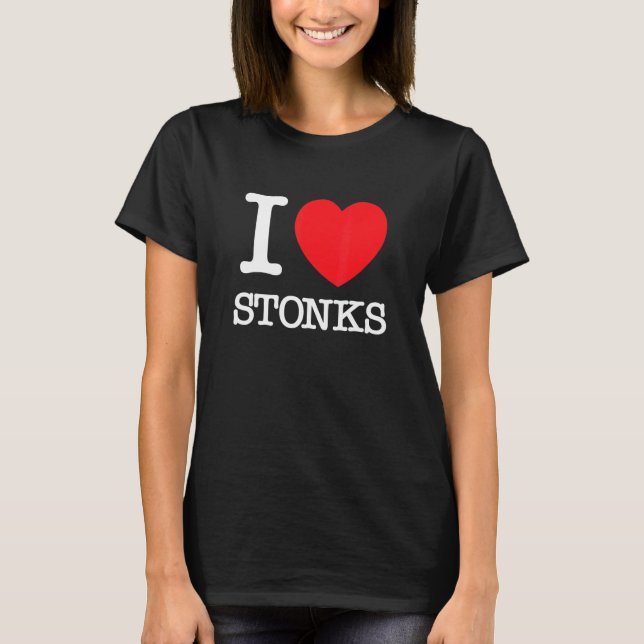 Camiseta I Heart Stonks Retro Stock Investor Day Trader (Frente)