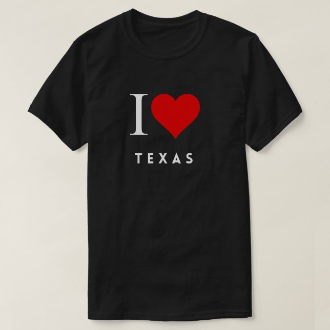 Camiseta I Heart Texas blk Mens (Frente do Design)