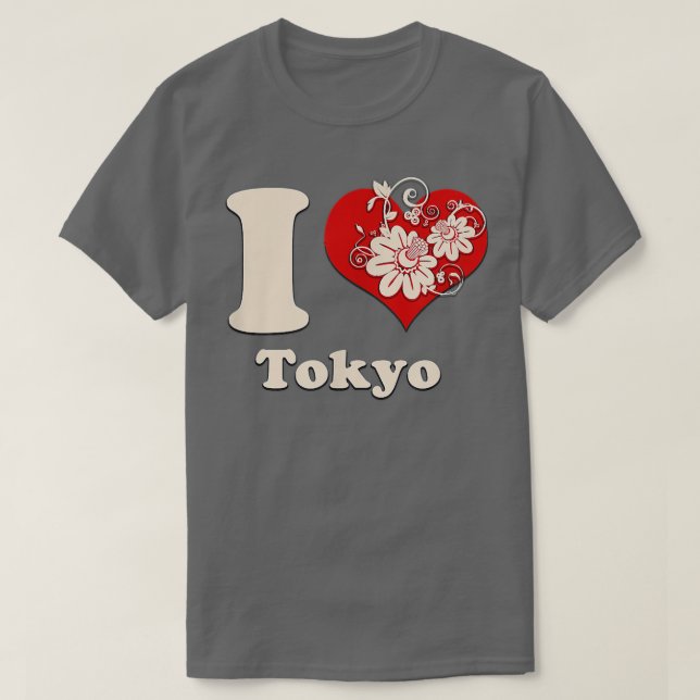 Camiseta I Heart Tokyo Japan Floral (Frente do Design)