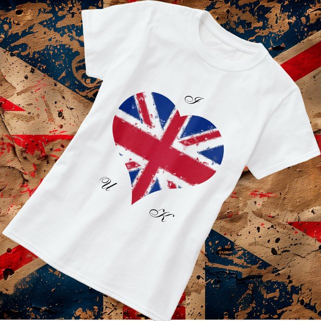 Camiseta I Heart UK Union Jack British Flag (Criador carregado)