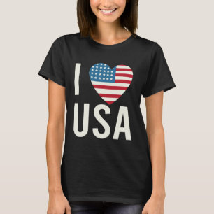 Camiseta I Heart USA Patriotic US Flag Heart 4 de julho