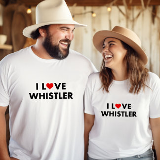 Camiseta I Heart Whistler I Love Whistler Modern Text