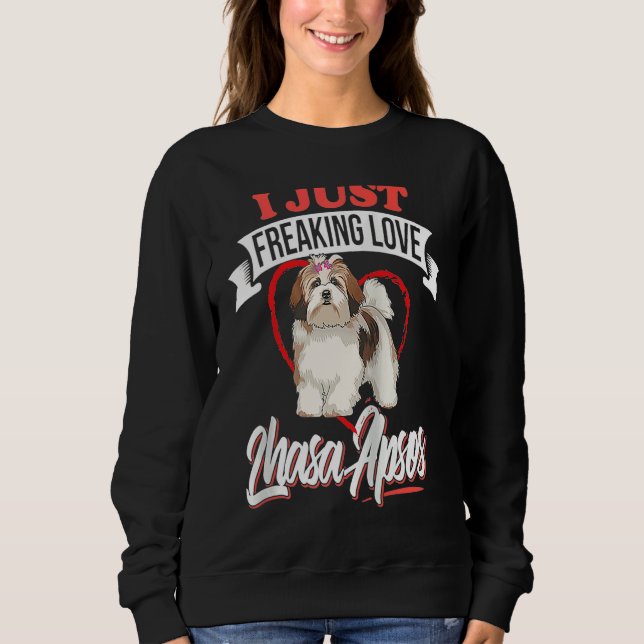 Camiseta I Just Freaking Love Lhasa Apsos Dog Raglan Baseba (Frente)