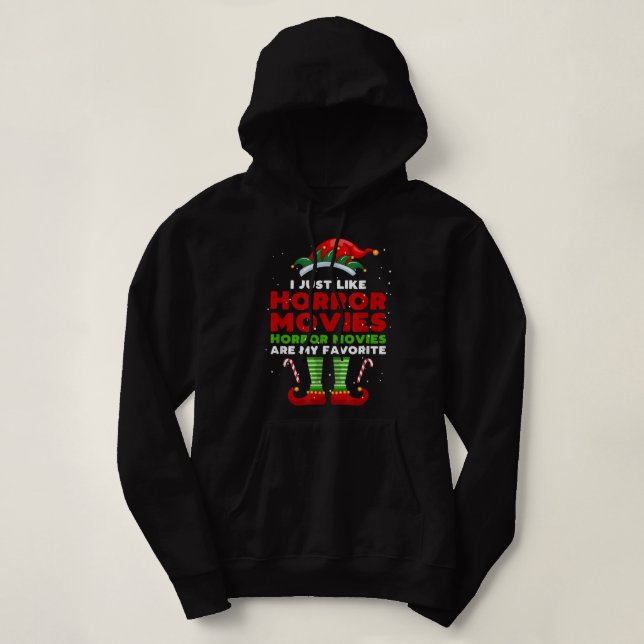 Camiseta I Just Like Horror Movies, Christmas Elf Quote Xma (Frente do Design)