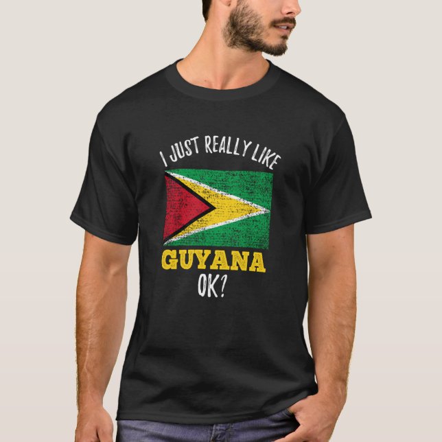 Camiseta I Just Really Like Guyana Flag (Frente)