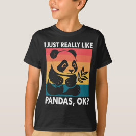 Camiseta I Just Really Like Pandas OK – Cute Retro Panda