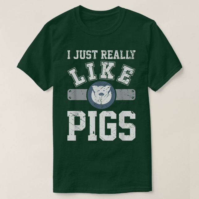 Camiseta I Just Really Like Pigs Ok Funny Pig Men Athletic  (Frente do Design)