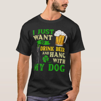 Camiseta I Just Want To Drink Beer And Hang My Curly Coated
