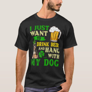 Camiseta I Just Want To Drink Beer And Hang With My Tibetan