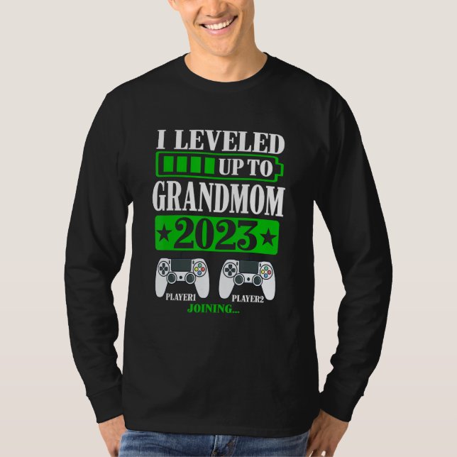 Camiseta I Leveled Up To Grandmom 2024 Promoted To Level Un (Frente)