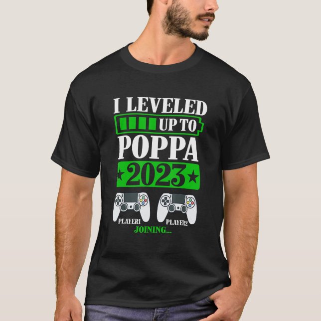 Camiseta I Leveled Up To Poppa 2024 Promoted To Level Unloc (Frente)
