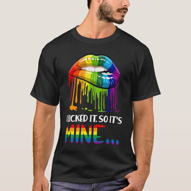 Camiseta I Licked It So It Mine   Gay Pride LGB  LGBT (Frente)