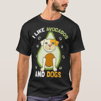 Camiseta I Like Avocados And Dogs  Funny Dog Guacamole Pet 