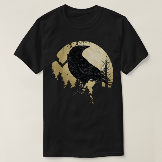 Camiseta I like Birds Viking Crow Blackbird Raven Silhouett (Frente do Design)