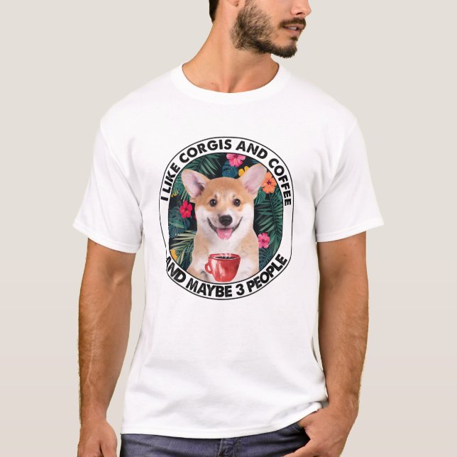 Camiseta I Like Corgi Coffee (Frente)