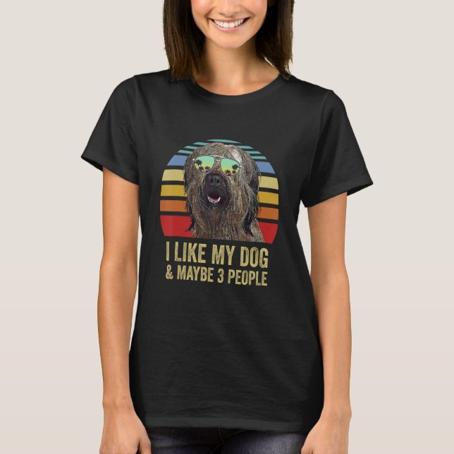 Camiseta I Like My Dog and Maybe 3 People  Briard (Frente)