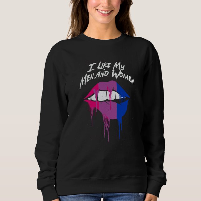 Camiseta I Like My Men and Women Bisexual LGBTQ Bi Pride Co (Frente)