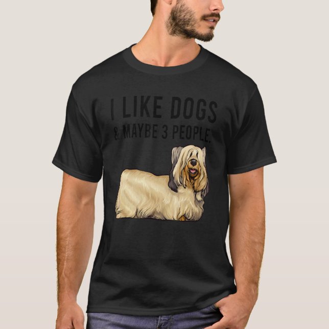 Camiseta I Like Skye Terrier Dogs And Maybe 3 People (Frente)