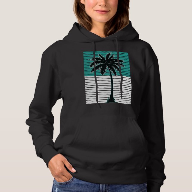 Camiseta I Live Life Palm Tree Picture Cool Aqua Green Whit (Frente)