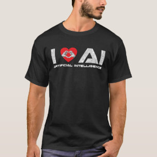 Camiseta I Love AI Artificial Intelligence Tech Science Pro