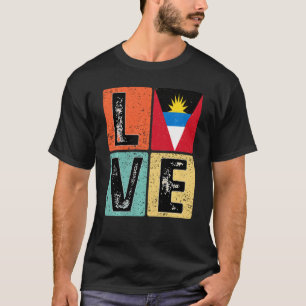 Camiseta I Love Antigua And Barbuda Flag For Antiguan Barbu