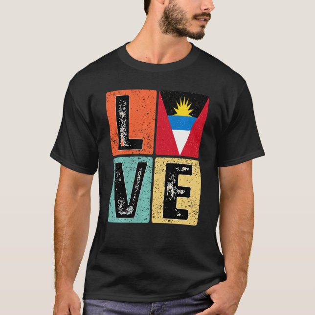 Camiseta I Love Antigua And Barbuda Flag For Antiguan Barbu (Frente)