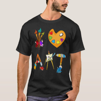 CAMISETA I LOVE ART FUN COLORFUL FUTURE ARTIST AND CRAFTS