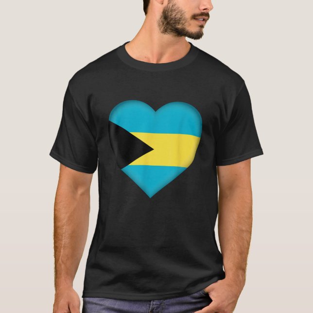Camiseta I Love Bahamas  Bahamian Flag Heart Outfit  (Frente)