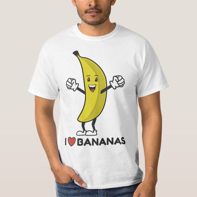 Camiseta I Love Bananas Long Fruit Funny Banana  (Frente)