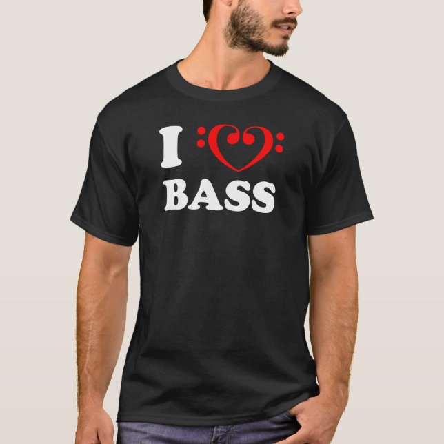Camiseta I Love Bass (Bass Clef) (Frente)