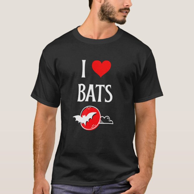 Camiseta I Love Bats I Heart Bats Vampire Bat lover Chiropt (Frente)