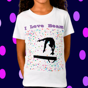 Camiseta I Love Beam Girls Gymnastics Balance Beam Gymnast