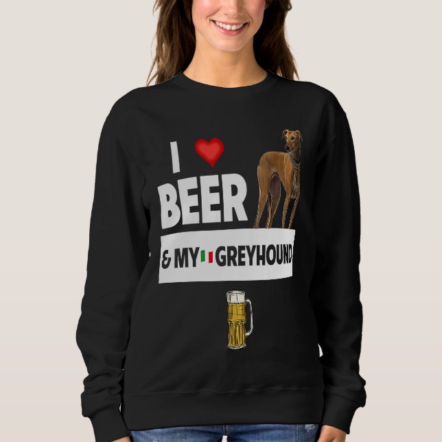 Camiseta I Love Beer and My Italian Greyhound Dog Mom Dad D (Frente)