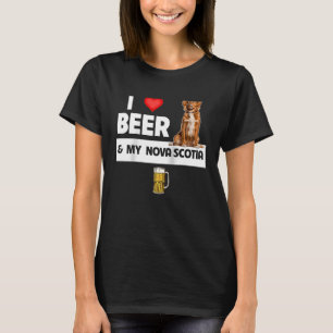 Camiseta I Love Beer and My Nova Scotia Duck Dog Mom Dad Dr