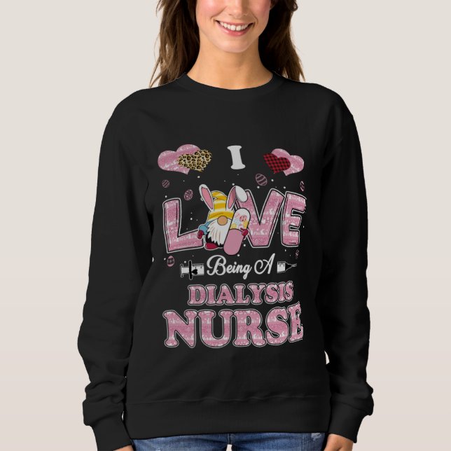Camiseta I Love Being Dialysis Nurse Gnome Easter Nurse (Frente)
