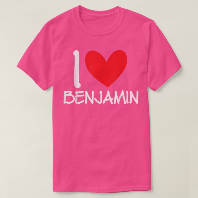 Camiseta I Love Benjamin Name Personalized Men Guy BFF Frie (Frente do Design)